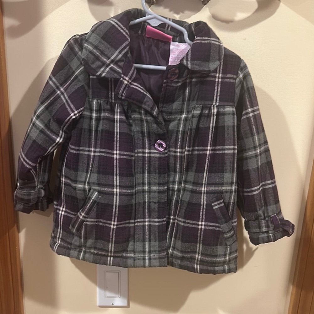 Plaid Kids Jacket - Purple and Gray